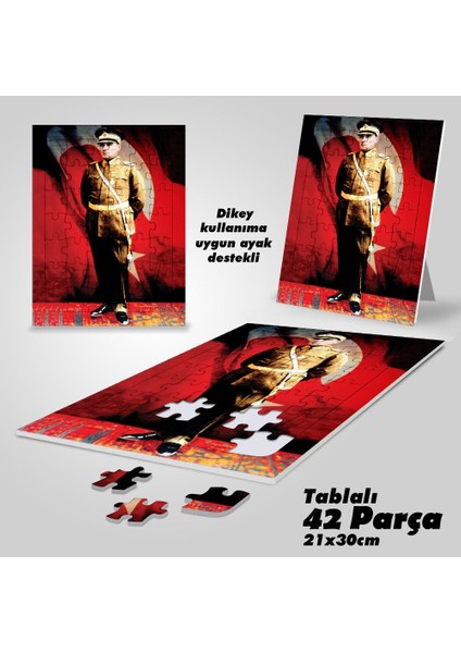 Asil Hobi Mustafa Kemal Atatürk- Üniforma - Yapboz - Ayak Destekli Çerçeveli 42 Parça Puzzle