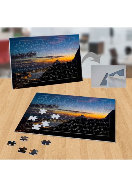 Gün Batımı ve Silüet Dağ 99 Parça Puzzle YAPBOZ-P088