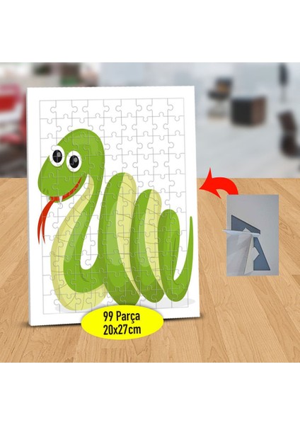 Küçük Yeşil Yılan 99 Parça Puzzle Yapboz TABLO-23-2148126605