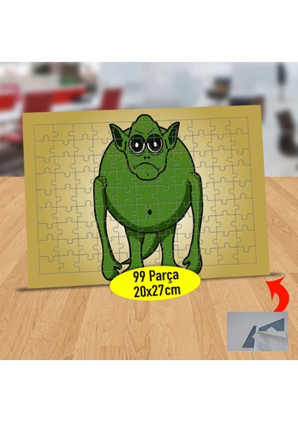 Yeşil Dev Sevimli Canavar 99 Parça Puzzle Yapboz TABLO-4385