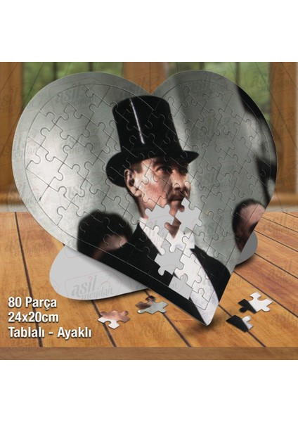 Asil Hobi Kalpli Şık Modern Gazi Mustafa Kemal Atatürk Puzzle Fotoğraf Baskılı 80 Parça Yapboz