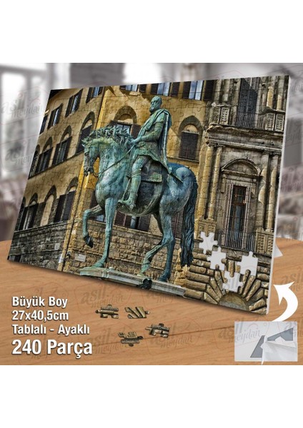 Asil Hobi Signoria Meydanı - Italya - Heykel -Şehir Yapboz -Ayak Destekli Çerçeveli 240 Parça Puzzle fiyatları