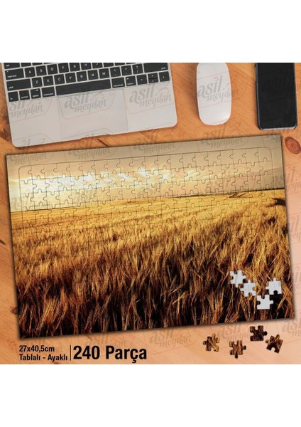 Asil Hobi Buğday - Tarla - Bitki -Doğa Yapboz- Ayak Destekli Çerçeveli 240 Parça Puzzle