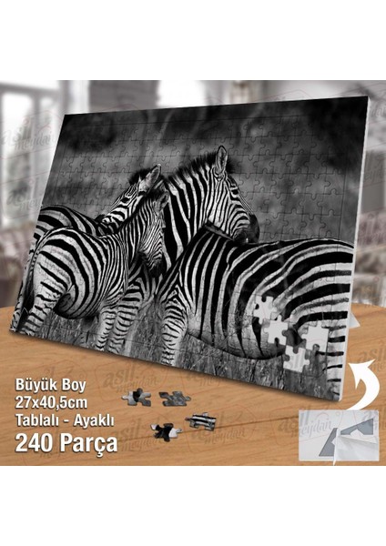 Asil Hobi Zebra - Vahşi Yaşam -Hayvanlar - Doğa Yapboz -Ayak Destekli Çerçeveli 240 Parça Puzzle fiyatları