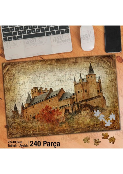 Asil Hobi Kale - Eski Resimler - Nostalji -Mimari Yapboz-Ayak Destekli Çerçeveli 240 Parça Puzzle