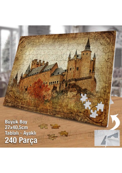 Asil Hobi Kale - Eski Resimler - Nostalji -Mimari Yapboz-Ayak Destekli Çerçeveli 240 Parça Puzzle
