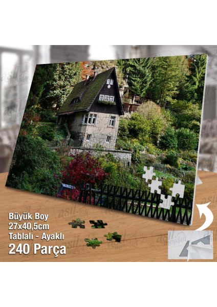 Asil Hobi Ağaçların Içerisinde Şirin Ev - Doğa Yapboz -Ayak Destekli Çerçeveli 240 Parça Puzzle fiyatları
