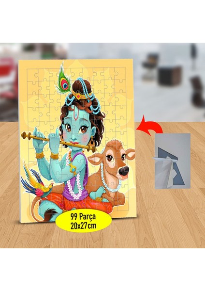 Mavi Tenli Kavalcı Kız 99 Parça Puzzle Yapboz TABLO-1196-524