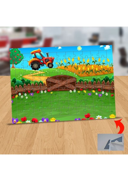 Bahçeli Yolda Traktör 99 Parça Puzzle Yapboz TABLO-1196-527