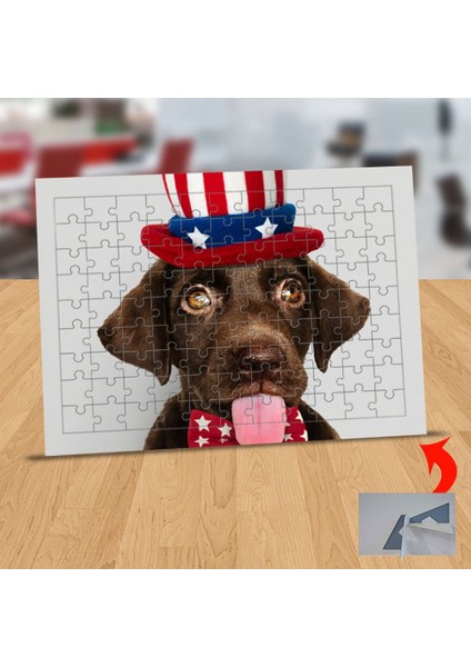 Şapkalı Dil Çıkaran Köpekcik 99 Parça Puzzle Yapboz TABLO-90202
