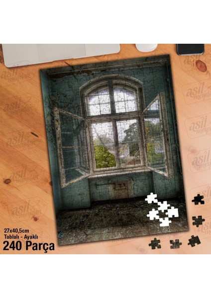 Asil Hobi Eski Terkedilmiş Ev - Pencere Yapboz - Ayak Destekli Çerçeveli 240 Parça Puzzle