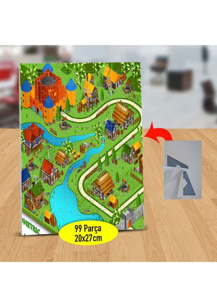 Kuş Bakışı Köy Evleri 99 Parça Puzzle Yapboz TABLO-1284-12187