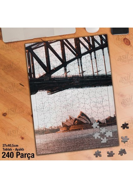 Asil Hobi Köprü - Deniz - Manzara Yapboz - Ayak Destekli Çerçeveli 240 Parça Puzzle