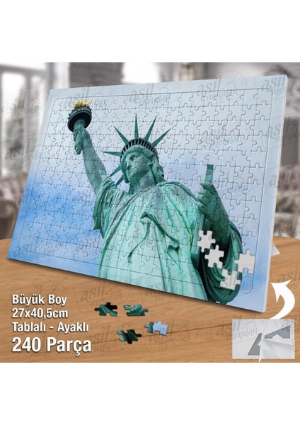 Asil Hobi Özgürlük Heykeli - New York Yapboz - Ayak Destekli Çerçeveli 240 Parça Puzzle