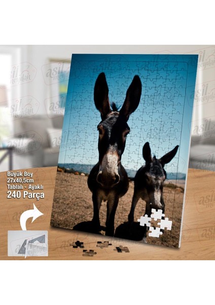Asil Hobi Eşşek - Sıpa - Hayvan - Doğa Yapboz - Ayak Destekli Çerçeveli 240 Parça Puzzle fiyatları