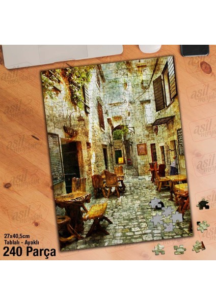 Asil Hobi Sevimli Kasaba A- Taş Yapı - Köpek Yapboz - Ayak Destekli Çerçeveli 240 Parça Puzzle
