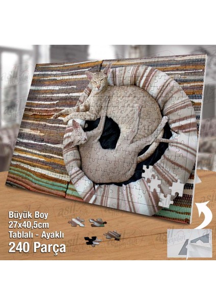 Asil Hobi Sfenks Kedisi -Sevimli Hayvanlar -Canlı Yapboz - Ayak Destekli Çerçeveli 240 Parça Puzzle fiyatları
