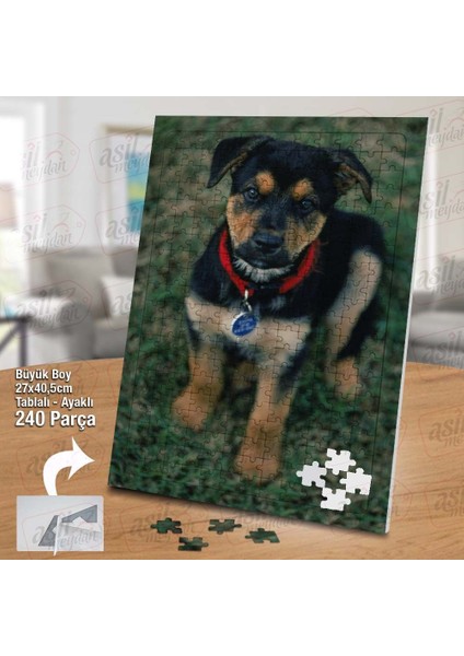 Asil Hobi Sevimli Köpek - Doğa -Hayvan Yapboz - Ayak Destekli Çerçeveli 240 Parça Puzzle fiyatları
