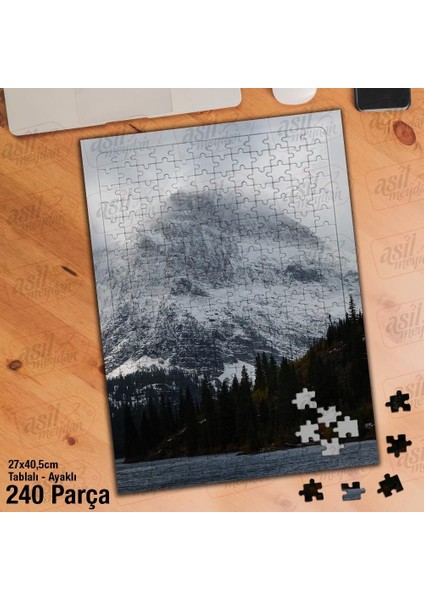 Asil Hobi Karlı Dağlar - Manzara - Doğa Yapboz - Ayak Destekli Çerçeveli 240 Parça Puzzle