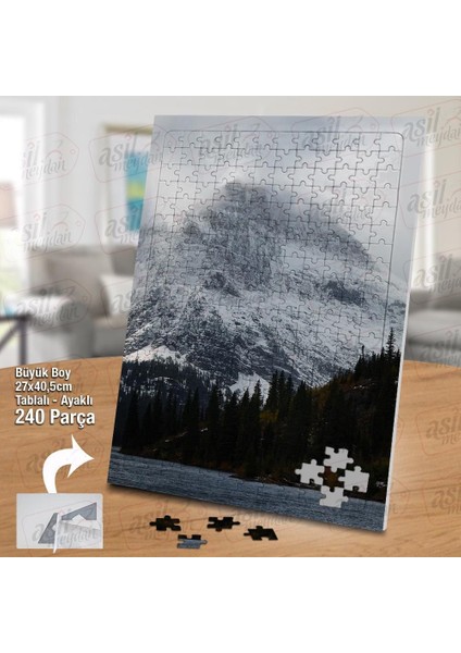 Asil Hobi Karlı Dağlar - Manzara - Doğa Yapboz - Ayak Destekli Çerçeveli 240 Parça Puzzle