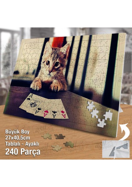 Iskambil Kağıtları - Sevimli Yavru Kedi Yapboz -Ayak Destekli Çerçeveli 240 Parça Puzzle