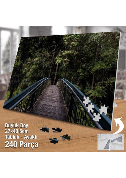 Asil Hobi Tahta Köprü - Ağaçlar - Yol Yapboz - Ayak Destekli Çerçeveli 240 Parça Puzzle fiyatları
