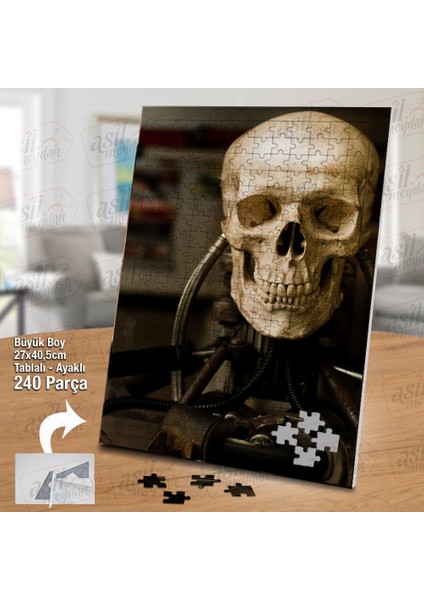 Asil Hobi Kurukafa - Kemik Yığını - Tamir Yapboz - Ayak Destekli Çerçeveli 240 Parça Puzzle