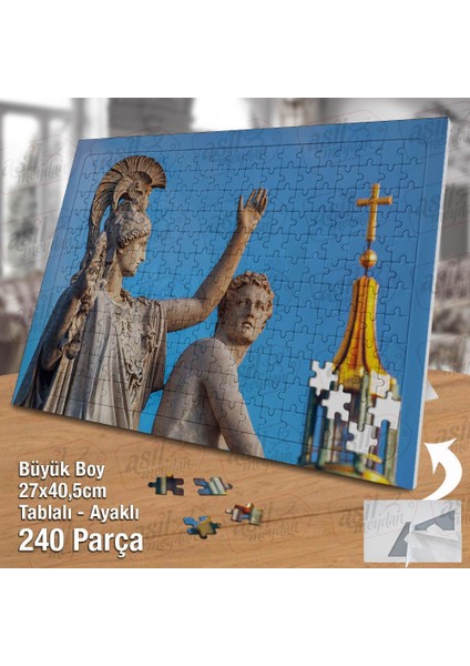 Anıt - Mimari - Heykel - Yunan Tanrıları Yapboz -Ayak Destekli Çerçeveli 240 Parça Puzzle