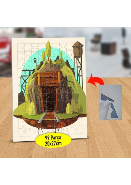 Tünele Giden Raylar 99 Parça Puzzle Yapboz TABLO-1284-8096