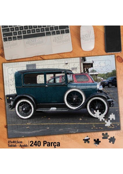 Asil Hobi Eski Model Araba - Nostalji - Antika Yapboz -Ayak Destekli Çerçeveli 240 Parça Puzzle