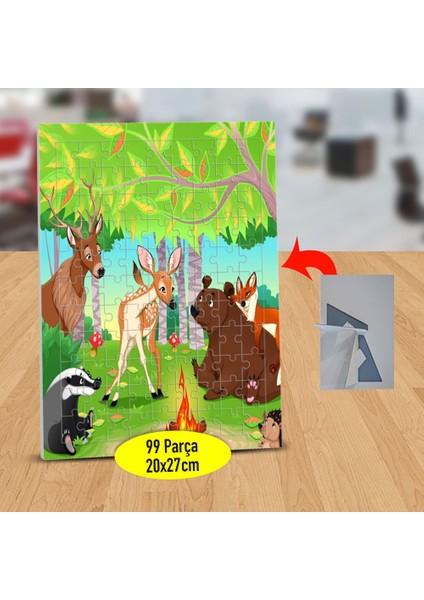 Ormanda Sevimli Hayvanlar 99 Parça Puzzle Yapboz TABLO-196-296