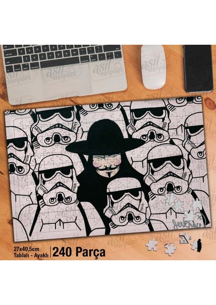 Asil Hobi Aiba Masaki - Bekleyiş - Graffiti - Maske Yapboz -Ayak Destekli Çerçeveli 240 Parça Puzzle