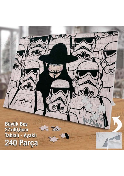Asil Hobi Aiba Masaki - Bekleyiş - Graffiti - Maske Yapboz -Ayak Destekli Çerçeveli 240 Parça Puzzle fiyatları