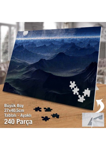 Asil Hobi Gökyüzü - Ay - Dağlar - Sis - Bulut - Doğa Yapboz-Ayak Destekli Çerçeveli 240 Parça Puzzle fiyatları