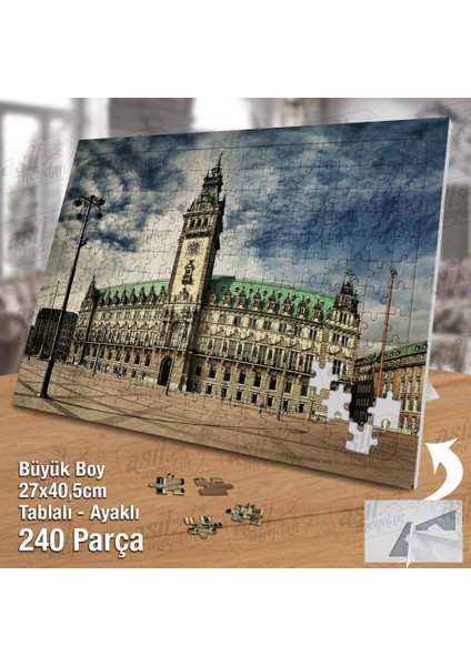 Asil Hobi Hamburg - Mimari Yapı - Gökyüzü Yapboz -Ayak Destekli Çerçeveli 240 Parça Puzzle