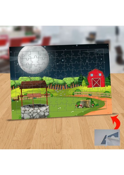 Çiftlikte Yansıyan Dolunay 99 Parça Puzzle Yapboz TABLO-1324909
