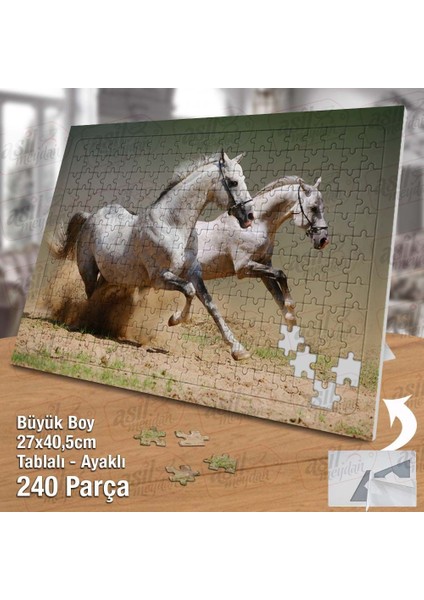 Asil Hobi Koşan Beyaz Atlar - Vahşi Hayvan - Doğa Yapboz- Ayak Destekli Çerçeveli 240 Parça Puzzle fiyatları