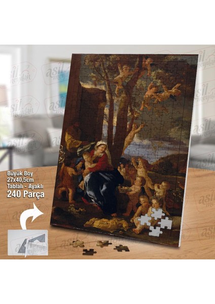 Asil Hobi Nicolas Poussin - Mısır'a Uçuş Yapboz - Ayak Destekli Çerçeveli 240 Parça Puzzle