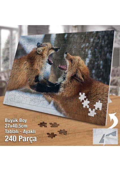 Asil Hobi Kış - Kar - Orman -Tilki - Vahşi Hayvan Yapboz - Ayak Destekli Çerçeveli 240 Parça Puzzle fiyatları