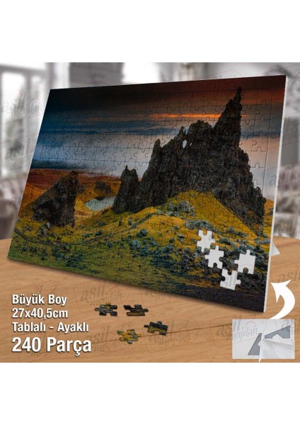 Asil Hobi Kayalıklar - Bulutlar -Sis -Doğa -Manzara Yapboz- Ayak Destekli Çerçeveli 240 Parça Puzzle fiyatları