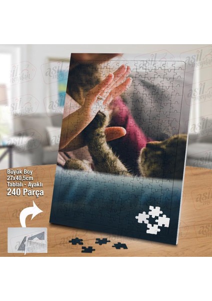 Asil Hobi Kedi - Sevimli Hayvan - Oyun Yapboz - Ayak Destekli Çerçeveli 240 Parça Puzzle fiyatları