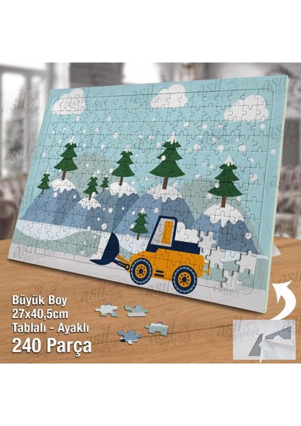 Asil Hobi Kar Küreme Aracı - Kış - Doğa Yapboz - Ayak Destekli Çerçeveli 240 Parça Puzzle fiyatları
