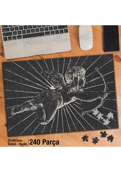 Asil Hobi Angel - Melek - Aşk Tanrısı - Çizim Yapboz - Ayak Destekli Çerçeveli 240 Parça Puzzle