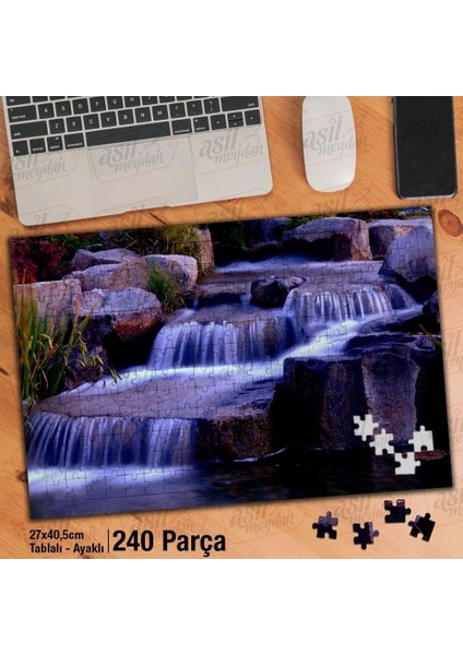 Asil Hobi Dere - Su - Doğa -Taşlar - Manzara Yapboz- Ayak Destekli Çerçeveli 240 Parça Puzzle