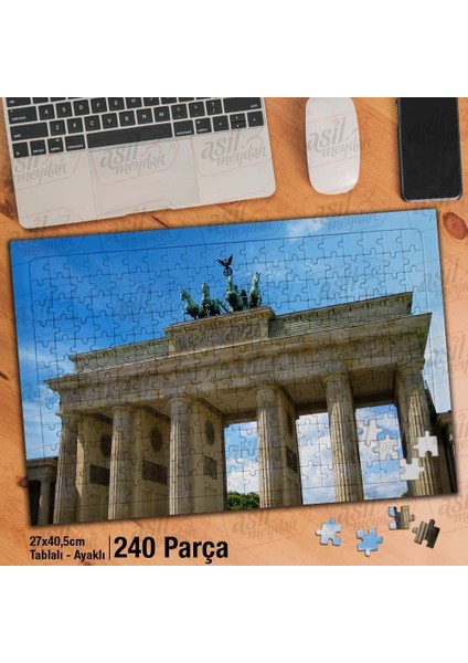 Asil Hobi Brandenburg Kapısı - Almanya - Mimari Yapboz -Ayak Destekli Çerçeveli 240 Parça Puzzle