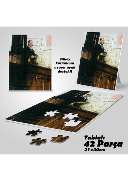 Asil Hobi Mustafa Kemal Atatürk Kürsüde- Yapboz - Ayak Destekli Çerçeveli 42 Parça Puzzle