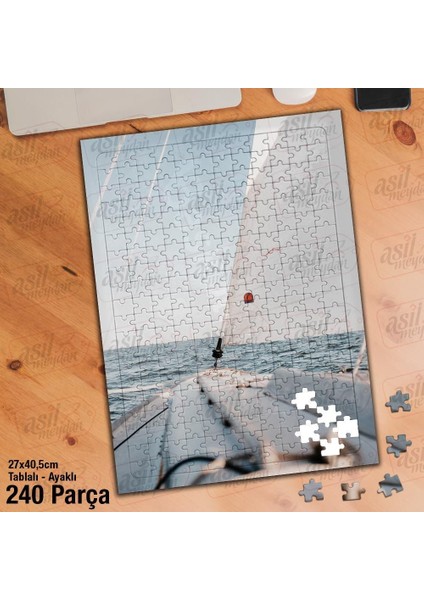 Asil Hobi Deniz - Tekne - Yelken - Doğa Yapboz - Ayak Destekli Çerçeveli 240 Parça Puzzle