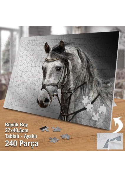 Asil Hobi Gri At - Vahşi Hayvan - Doğa - Tabiat Yapboz -Ayak Destekli Çerçeveli 240 Parça Puzzle fiyatları