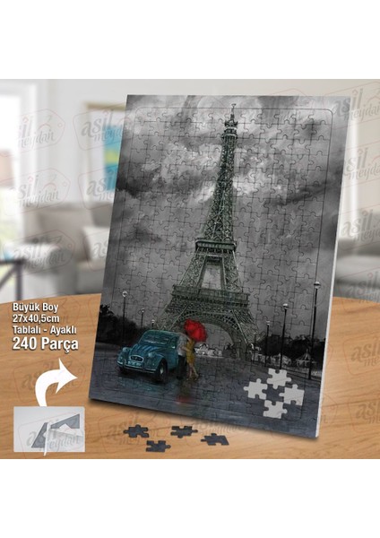 Asil Hobi Paris'te Aşk - Romantizm Yapboz -Ayak Destekli Çerçeveli 240 Parça Puzzle
