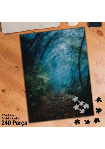 Asil Hobi Orman- Gün Doğumu - Sis- Patika Yapboz - Ayak Destekli Çerçeveli 240 Parça Puzzle